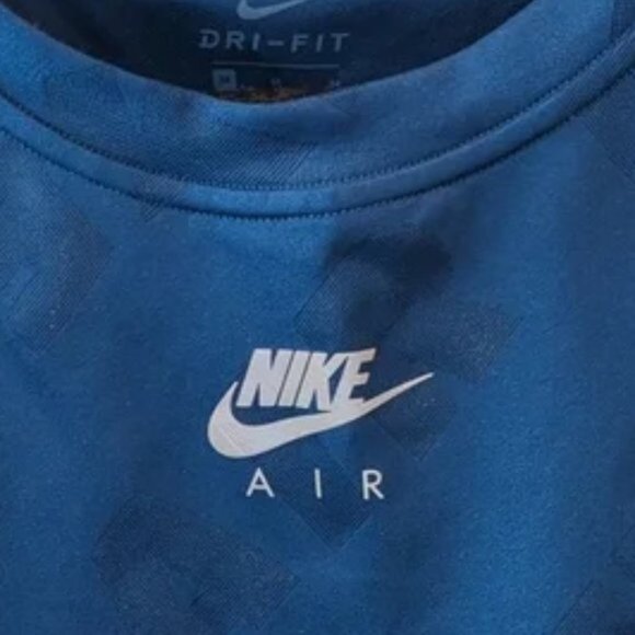 NIKE Blue V-Neck High Low Long Sleeve Shirt Size medium - Picture 7 of 8